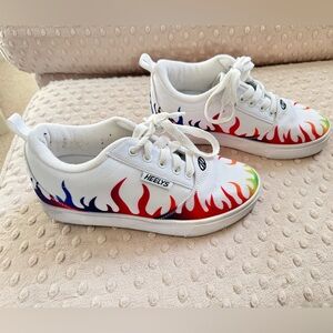Heelys White Shoes with Multicolor Flame Design